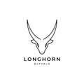 Deer long horn minimal logo design