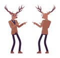 Deer man, mister moose, animal head human hey you pose