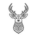 Deer mandala. Animal Vector illustration