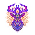 Deer mandala. Vector illustration Royalty Free Stock Photo