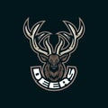 Deer mascot logo design vector with modern illustration concept style for badge, emblem and t shirt printing. Deer head