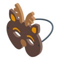 Deer mask icon isometric vector. Cute face