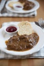 Deer meat in wine sauce Royalty Free Stock Photo