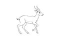 Deer Minimal Line Art Silhouette Vector Illustration