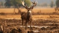 Deer In Mud: Stunning Uhd Stock Photo Of Indian Scenes With Selective Focus