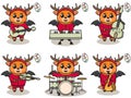 Deer Music Halloween set Devil Royalty Free Stock Photo