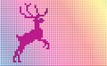 Deer ornament on a pixel grid background Royalty Free Stock Photo