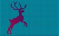 Deer ornament on a pixel grid background Royalty Free Stock Photo