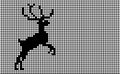 Deer ornament on a pixel grid background Royalty Free Stock Photo