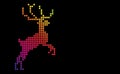 Deer ornament on a pixel grid background Royalty Free Stock Photo
