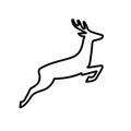 Deer outline pictogram, line icon isolated on a white background. Royalty Free Stock Photo