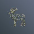 Deer polygon golden silhouette