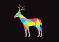 Deer Polygonal. vector illustration.Animal