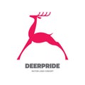 Deer pride - vector logo illustration. Deer logo template. Deer silhouette sign. Design element Royalty Free Stock Photo