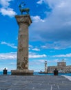 The deer of Rhodes in the entrance of the port