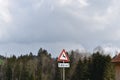 Deer road sign warning