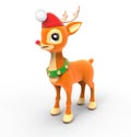 Deer Rudolph in Santas hat