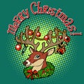 Deer Santa Claus merry Christmas Royalty Free Stock Photo