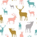 Deer seamless pattern. illustration background