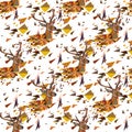 Deer seamless pattern Royalty Free Stock Photo