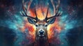 Deer shamanic spirituality. Generative AI.