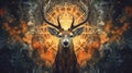 Deer shamanic spirituality. Generative AI.