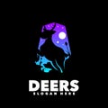 Deer silhouette colorful logo modern template Royalty Free Stock Photo