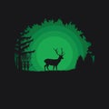 Deer Silhouette Illustration in wildlife