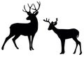 Deer silhouette ont he white background Royalty Free Stock Photo