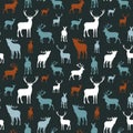 Deer silhouette seamless pattern
