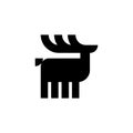 Deer simplified sign. Ethnographic symbol of moose