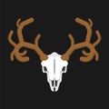 Deer skull isolated. Moose skeleton head. vector illustration Royalty Free Stock Photo