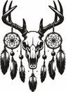 Deer Skull SVG, Dream Catcher SVG, Deer Skull Vector, Deer Skull Clipart, Silhouette, Digital Download