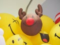 Closeup Deer Smile Smiley face yellow ball balloon