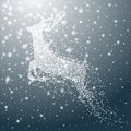 Deer of snowflakes. Christmas illustration.