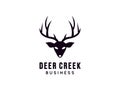 Deer Stag Buck Reindeer Elk Antler Wall Hunting logo design inspiration. Usable for Business and Branding Logos. Flat Vector Logo