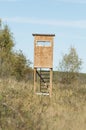 A deer stand in a Minnesota forest Royalty Free Stock Photo