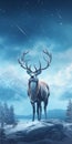 Snow Mountain Elk Wallpaper - Realistic Surrealism With Simplest Background