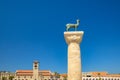 Deer statue at location of Colossus of Rhodes, Greece Royalty Free Stock Photo