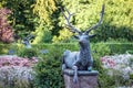 Deer statue in Tiergartengewasser park in Berlin, Germany Royalty Free Stock Photo