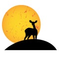 deer sunset sunrise moon silhouette