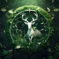 A deer surrounded by lush and greenery,generative ai