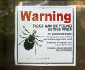 Deer tick warning poster sign notice