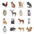 Deer, tiger, cow, cat, rooster, owl and other animal species.Animals set collection icons in cartoon style vector symbol Royalty Free Stock Photo