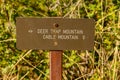 Deer Trap and Cable Mountains Sign