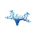 Deer tree head logo for new company, best dear logo