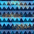 Deer tribal horizontal glitter seamless pattern effect CMYK