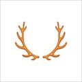 Deer vector horns, deer horny hunting trophy. deers animal horn.