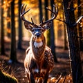 Deer wild animal living in nature, part of ecosystem Royalty Free Stock Photo