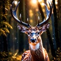 Deer wild animal living in nature, part of ecosystem Royalty Free Stock Photo